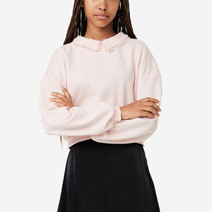 Ropa personalizable OEM para niñas, sudadera de algodón liso, conjuntos de Jogger de cuello redondo de gran tamaño, chándal estampado de invierno bordado de punto - Product Image 6