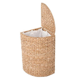 Panier de rangement pour linge en jacinthe d'eau tissé à la main au Vietnam, forme demi-lune, panier de rangement en osier pour ensembles de salle de bain - Product Image 5