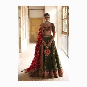 Hecho a mano tradicional indio pakistaní ropa islámica Salwar Kameez Gotta Patti bordado algodón seda gasa vestido musulmán - Product Image 2