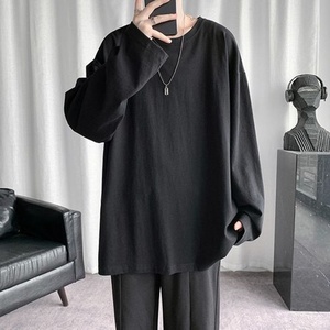 T-shirt oversize _ T-shirt uni à manches mi-longues oversize pour homme - Product Image 3