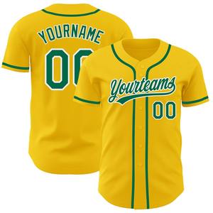Camiseta de béisbol auténtica personalizada más vendida amarillo Kelly verde-blanco ropa de equipo transpirable conjuntos de talla grande - Product Image 1