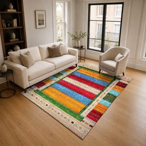 Tapis de salon moderne abstrait rouge bordeaux imprimé numériquement, lavable en machine, en chenille, antidérapant, vente en gros RUGS DEPOT LXDP-0697 - Product Image 2
