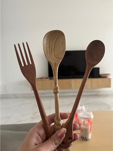 Precio competitivo Cucharas de café de madera Venta al por mayor Mango largo Hecho a mano Bambú Postre Utensilios para servir - Product Image 2