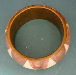 bone Bangle <b>Bracelets</b> Luxury Jewelry <b>for</b> <b>Women</b> Bone Mosaic Bangle on Brass Base with Antique Finish - Product Image 1