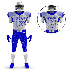 Uniforme de fútbol con estampado de sublimación completa y cuello en V para equipo 100%, camisetas de fútbol americano de poliéster, camiseta de fútbol americano para hombre - Product Image 4