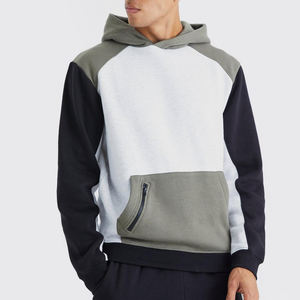 Sweat à capuche en éponge française épaisse 100% coton pour hommes sweat-shirt patchwork personnalisé sweat-shirt Streetwear surdimensionné de haute qualité à blocs de couleurs - Product Image 3