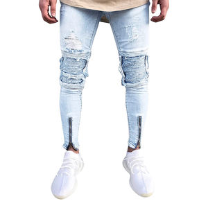 Pantalones vaqueros para hombre al por mayor pantalones vaqueros ajustados con logotipo personalizado disponible diseño clásico de bolsillo adecuado para ropa informal - Product Image 5