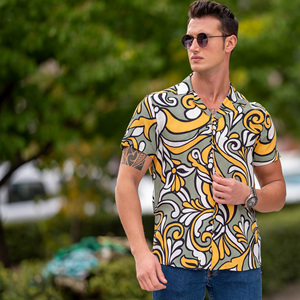 Short Sleeve Men <b>Beach</b> Casual Party Printed Hawaiian <b>Shirt</b> Mens Print Patterned <b>Shirt</b> Button up Vacation <b>Shirts</b> Made in Istanbul - Product Image 2