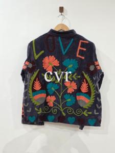 Abrigo Bohemio de Terciopelo Bordado con Cuello Mandarín, Manga Larga, Estampado Floral, Cierre de Cremallera Hecho a Mano, Ropa Exterior para Mujer Adulta, Otoño - Product Image 3