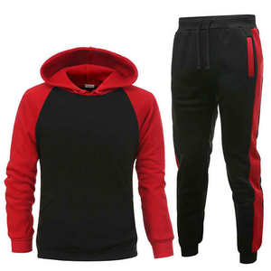 Traje de chándal para hombre en diseño de logotipo personalizado de doble color y traje de jogging de color Trajes de ropa deportiva de entrenamiento de salto - Product Image 2