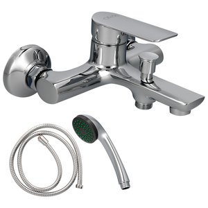 Miscelatore Monocomando Bagno/Doccia Hamburg con Tubo Flessibile e Cartuccia in Ceramica, Maniglia Ø 35 mm. - Product Image 1