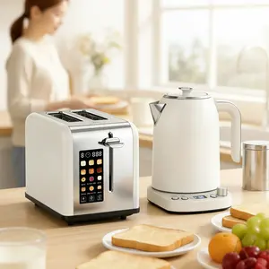 Nouvel ensemble de <span class=keywords><strong>grille</strong></span>-<span class=keywords><strong>pain</strong></span> en acier inoxydable avec grand écran numérique <span class=keywords><strong>et</strong></span> contrôle de la température, bouilloire électrique pour usage domestique - Product Image 6