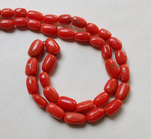 Cuentas de coral rojo con forma ovalada, cuentas de coral de 8X6 a 5X4 MM, hebra de 16 pulgadas, cuentas de coral al por mayor, cuentas de coral lisas, suministros de coral - Product Image 3