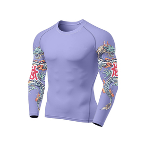 เสื้อรัดกล้ามเนื้อ MMA คุณภาพพรีเมียมแบบใหม่ OEM สำหรับยิวยิตสูและออกกำลังกาย ระบายอากาศได้ดี ป้องกันแสงแดด แบบเรียบ สามารถสกรีนลายได้ - Product Image 5