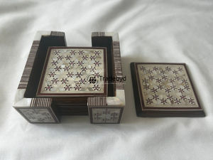 Posavasos con incrustaciones de fregona Premium de Tradebyd, decoración de mesa de lujo hecha a mano para regalos en casa - Product Image 2