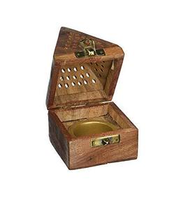 Soporte de incienso de madera natural con diseño de lujo Mubkhar madera resina Mukhabir quemador Bakhoor quemador para regalo de boda por HF CRAFTS - Product Image 1