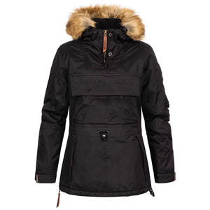 Puños elásticos de moda con cremallera para mujer, chaqueta Parka especial de invierno, cómoda chaqueta acolchada con capucha de piel con parches personalizados - Product Image 4