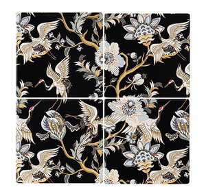 Fabricant direct des plus beaux sous-verres en laque noire en forme de fleur au Vietnam, Porte-gobelet carré - Product Image 2