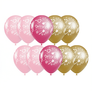 Globos de Princesa, 12 Piezas, Decoraciones de Fiesta en Rosa y Dorado - Product Image 2