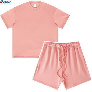 High Quality Cotton Drop Shoulder Oversized T <b>Shirt</b> <b>Shorts</b> <b>Set</b> Unisex Custom Logo <b>Women's</b> Streetwear 2 Pcs Workout Matching <b>Set</b> - Product Image 5