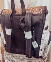 Sac à dos élégant pour femme en cuir de vachette vintage bohème, style western, avec fermeture éclair, orné de fourrure, à bandoulière unique, haute qualité
