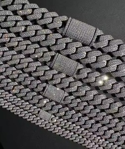 Cadena de eslabones cubanos de Miami de 10mm para hombres y mujeres, Collar de plata de ley 925 de estilo Vintage, estilo cubano helado de oro sólido de 10K - Product Image 4