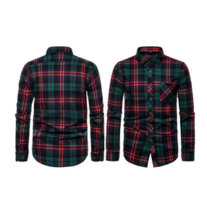 Chemise en flanelle pour les sorties décontractées en vert foncé et rouge avec chemise moto certifiée CE avec armure pour une protection accrue - Product Image 6