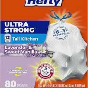 Bolsas de Basura Resistentes Hefty Ultra Strong de 13 Galones, Bolsas de Basura Altas para Cocina de 13 Galones, Cierre con Cordón, 80 Bolsas - Product Image 1