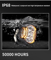Feux auxiliaires pour pick-up tout-terrain, 3 pouces, 58W, noirs, barres avant A-pillar, feux de travail LED, indice de protection IP68, 6000 lumens