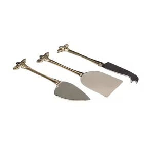 Cuchillo de queso de metal con acabado negro mate con mango de diseño de gota para utensilios de cocina domésticos juegos de esparcidor de mantequilla de queso - Product Image 2