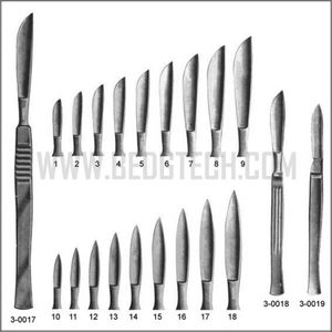 Calidad op-bisturí forjado Olid, acero inoxidable 140mm long160mm165mm 178mm/Post ortem nstruents et - Product Image 3