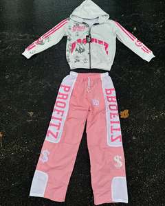 Y2K สเวตเชิ้ตมีฮู้ดซิปสีดำสำหรับผู้ชายทรงโอเวอร์ไซส์แบบมีตัวอักษรโฟมแบบออกแบบได้ตามต้องการสำหรับฤดูใบไม้ร่วง - Product Image 1