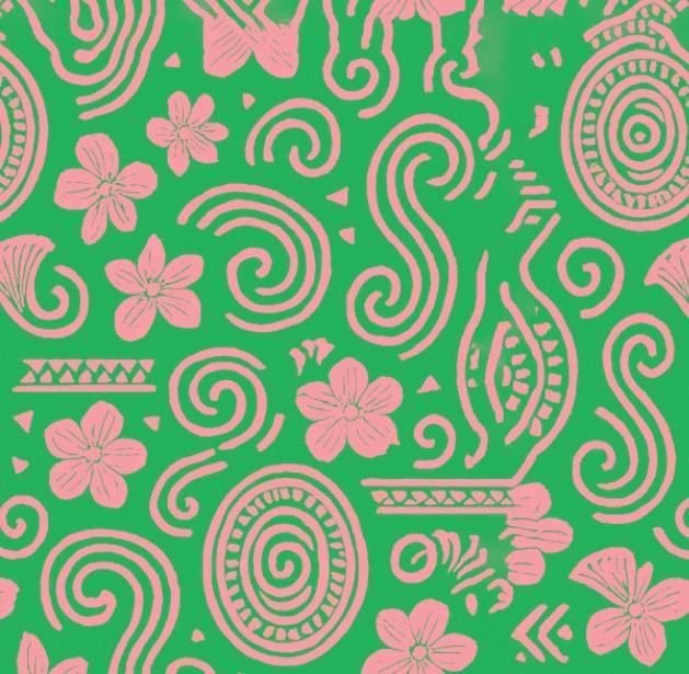 Kelly Green & Baby Pink: African Texture