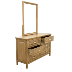 Marca ADELA, tocador de madera de 6 cajones, espejo, muebles de dormitorio de madera maciza, el mejor precio, producto listo para montar, fábrica de Vietnam - Product Image 1