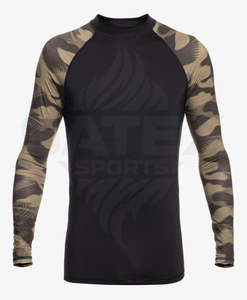 Rashguard MMA unisexe en spandex/nylon, antibactérien, UPF50+, écologique, séchage rapide, respirant, vêtements de fitness de haute qualité, taille adulte - Product Image 1