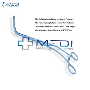 Cooley Aorta Clamp Premium Titanium Implante Ortopédico Premium Instrumento Quirúrgico Base - Product Image 6