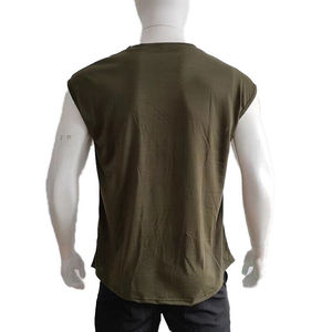 T-shirt sans manches pour hommes Sport Muscle débardeur solide blanc entraînement été t-shirt Gymwear t-shirts commande en gros 2023 - Product Image 5