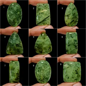 Beau haut naturel Prehnite Cabochon pierre précieuse en vrac vert Prehnite cristal fabrication de bijoux cadeau en pierre pour sa pierre comme photo - Product Image 1