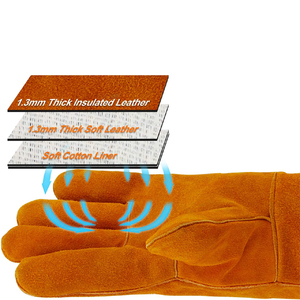 Guantes de soldadura de bajo precio | Guantes de soldadura de buena calidad con logotipo personalizado del mejor fabricante - Product Image 2