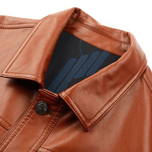 Veste pour homme Printemps Automne Coupe ajustée Veste en cuir PU Veste pour homme Col montant Mode décontractée élégante Vêtement d'extérieur - Product Image 5