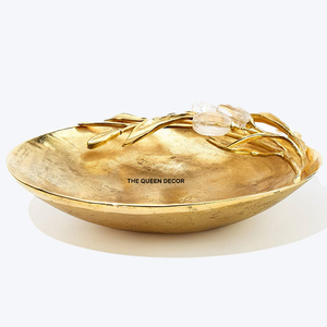 Home Kitchen and Dining <b>Table</b> in Unique Design Black and Golden Fresh Arrival Aluminum Metal Decorative Nut Bowl - Product Image 2