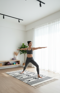Tapis en coton tissé à la main avec motif floral moderne, lavable en machine, réversible, couleur blanche, pour la maison, les pique-niques, les voyages, la décoration - Product Image 3