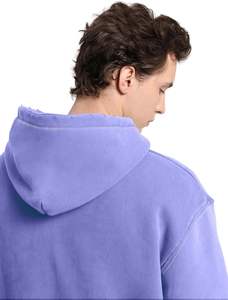 Suéter personalizado Tie-Dye para hombre, Sudadera con capucha de lana de algodón de gran tamaño, ropa de calle de invierno, técnica teñida Lisa a la moda - Product Image 2