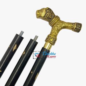 Bastón de Madera Negro Plegable con Mango de Cabeza de León Chapado en Oro de Aluminio de Alta Calidad Tanishka Export N24-7128, Arte Hecho a Mano - Product Image 3