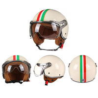 Casque de moto jaune rétro élégant, accessoires de sécurité, demi-casque personnalisé à double visière, protection fonctionnelle pour la tête de moto