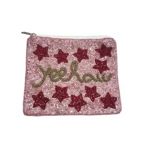 Sac zippé Pochette à monnaie Porte-monnaie perlé fait à la main avec anneau détachable pour le stockage de l'argent et des cartes - Product Image 1