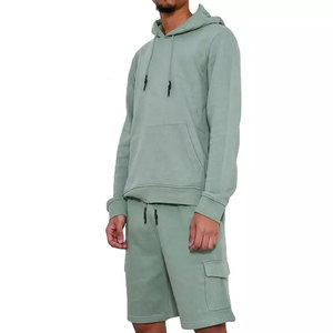 Ensemble de survêtement pour homme en deux pièces, short et sweat-shirt grande taille, couleur personnalisée, logo personnalisé, vêtements de sport décontractés, respirant, séchage rapide - Product Image 1
