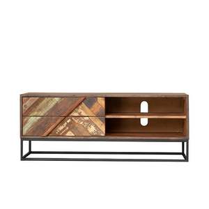 Meuble TV en bois de noyer industriel 160 cm de haut, meuble de rangement de haute qualité pour salon et chambre à coucher, 10 pièces - Product Image 1