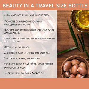 Suero profesional para el cuidado del cabello con aceite de argán de Marruecos para la reparación del cabello y la hidratación de la piel 100% Pure Hair Oil - Product Image 3