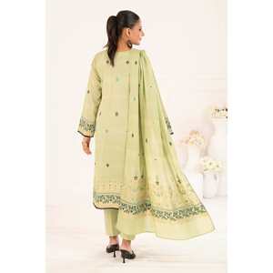 Ensemble de costume jacquard non cousu vert pour femmes, 3 pièces - Product Image 3